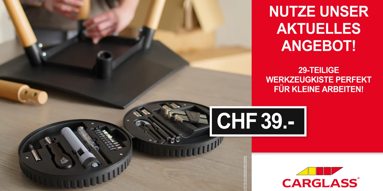 Werkzeugkiste mit 29 Teilen - Praktisch für kleine Arbeiten