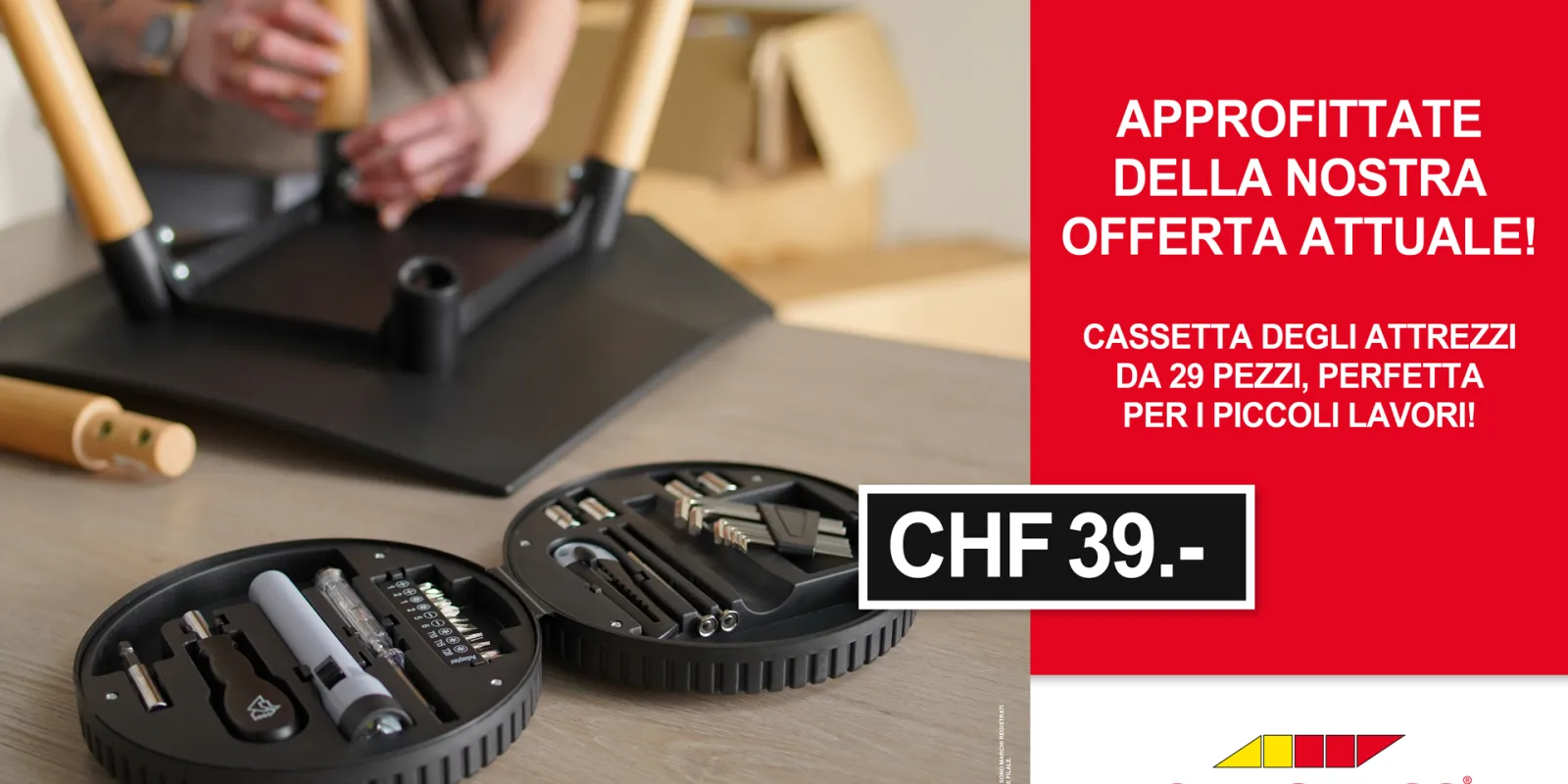 Cassetta degli attrezzi da 29 pezzi