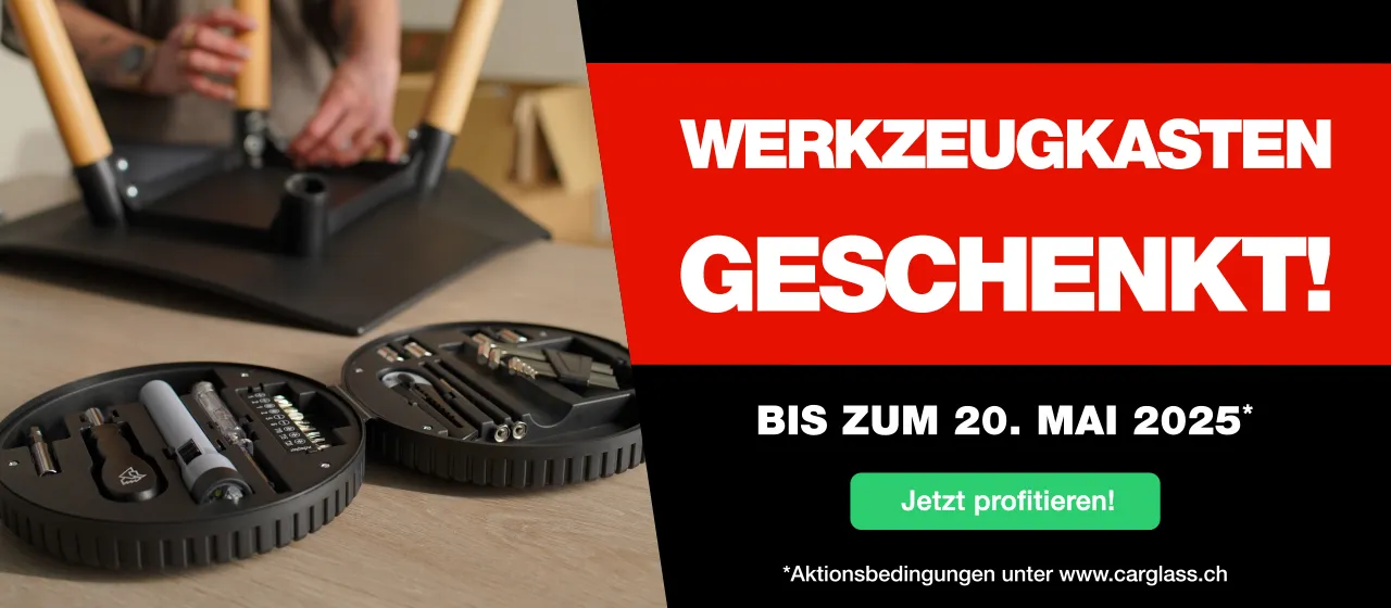 Werkzeugkasten geschenkt bei Carglass® – Nur bis 20. Mai 2025!